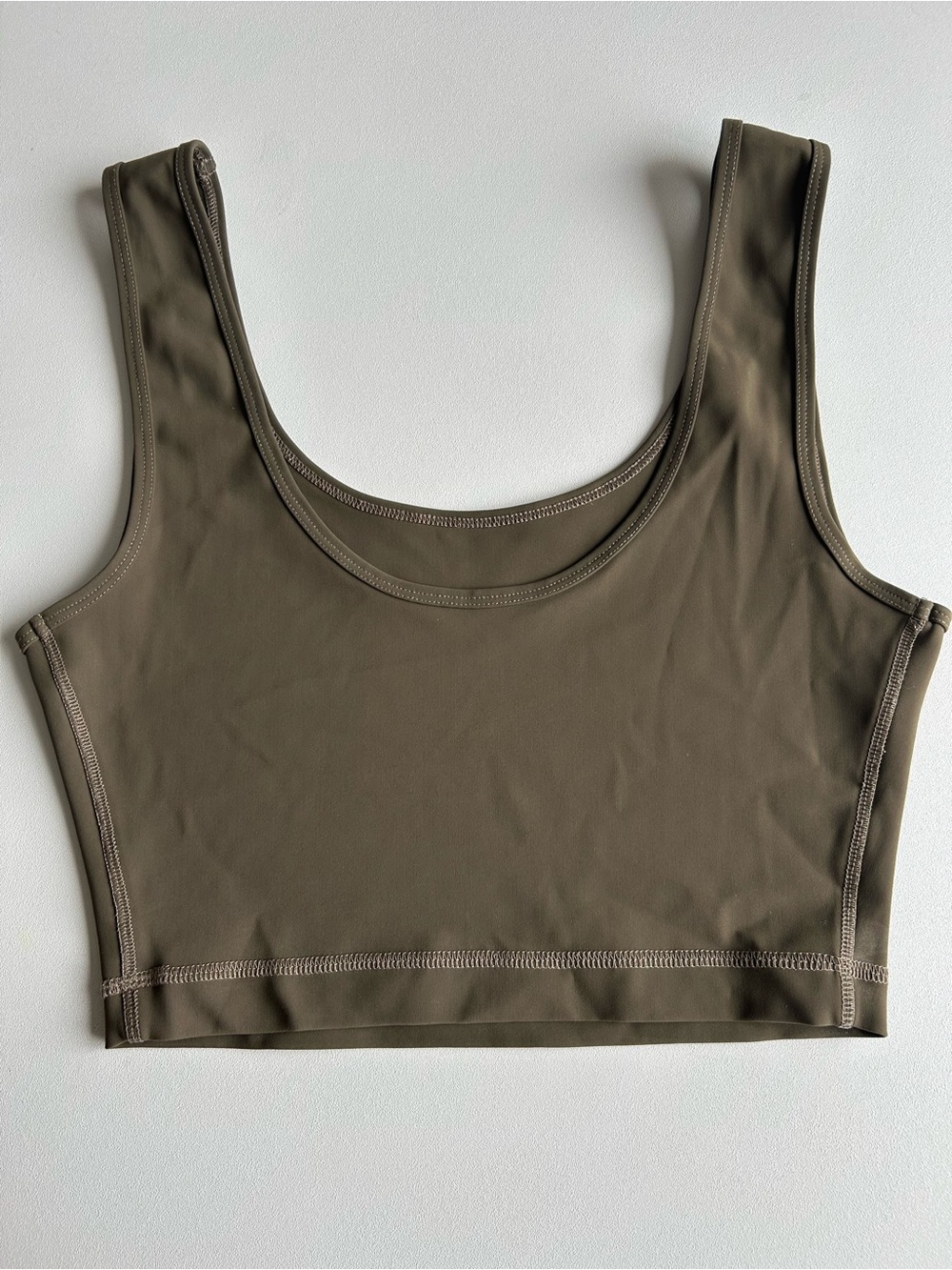 Wardrobe.NYC Women’s Scoop Neck Crop Bralette - Olive